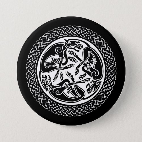 Celtic Knot with Hounds Button