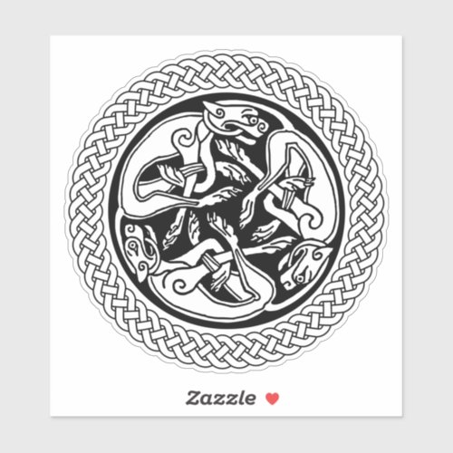 Celtic Knot with Hounds Sticker