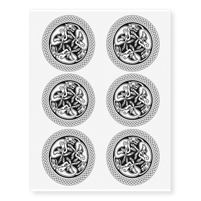 Celtic Knot with Hounds Temporary Tattoos (Front)