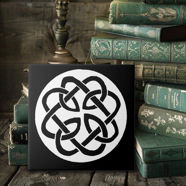 Celtic Knot Work Circle Ceramic Tile (Creator Uploaded)