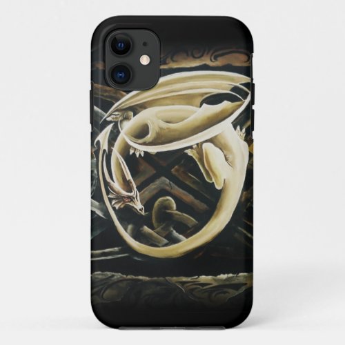 Celtic Knot Work Cream Dragon iPhone 11 Case