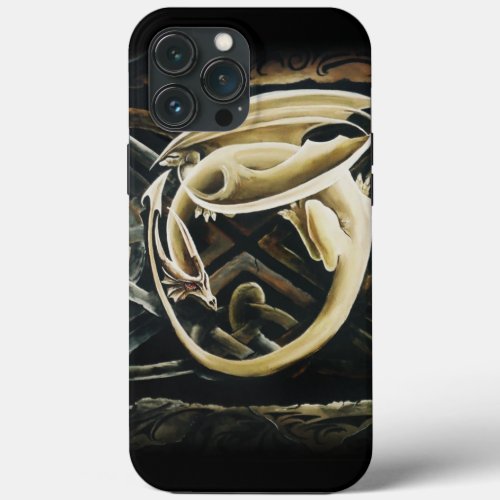 Celtic Knot Work Cream Dragon iPhone 13 Pro Max Case