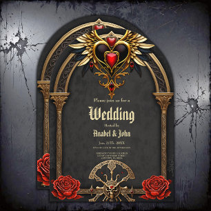 Celtic knots and a heart in Gothic elegance Invitation