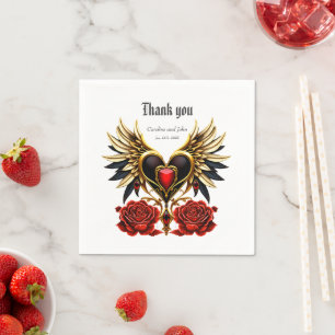 Celtic knots and a heart in Gothic elegance Napkins