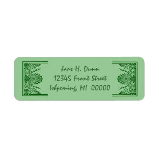 Celtic Knots Border Green Return Address Labels