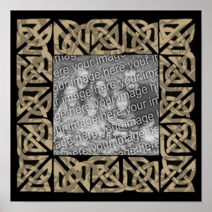 Celtic Knots Brown Frame Add Your Photo Poster