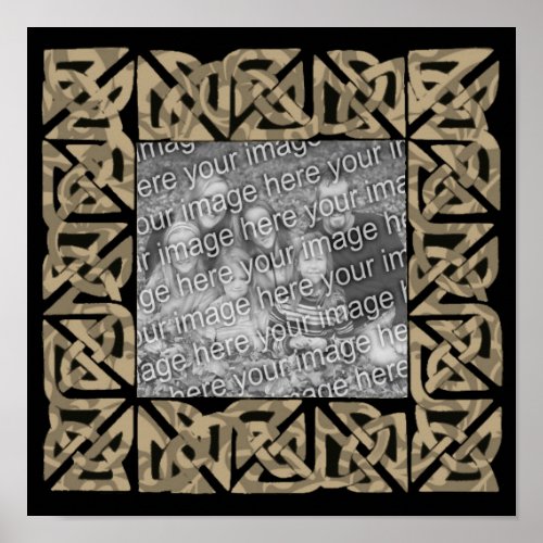 Celtic Knots Brown Frame Add Your Photo  Poster