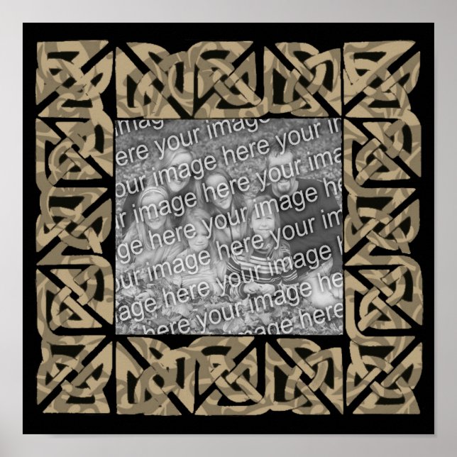Celtic Knots Brown Frame Add Your Photo  Poster (Front)