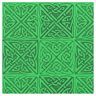 Celtic Knots Dark Green Fabric