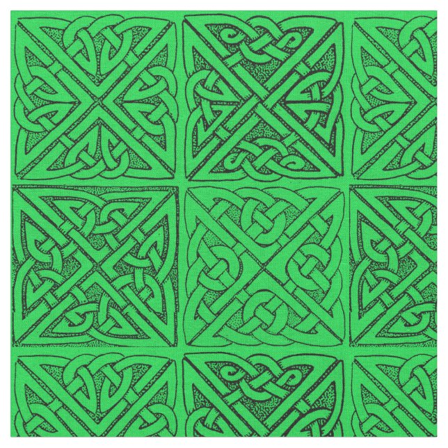 Celtic Knots  Dark Green Fabric (Close Up)