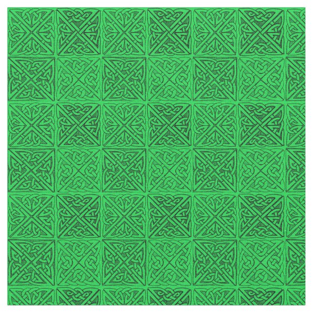 Celtic Knots  Dark Green FIne Fabric (Close Up)