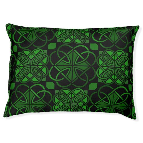 Celtic Knots Green Pattern Pet Bed