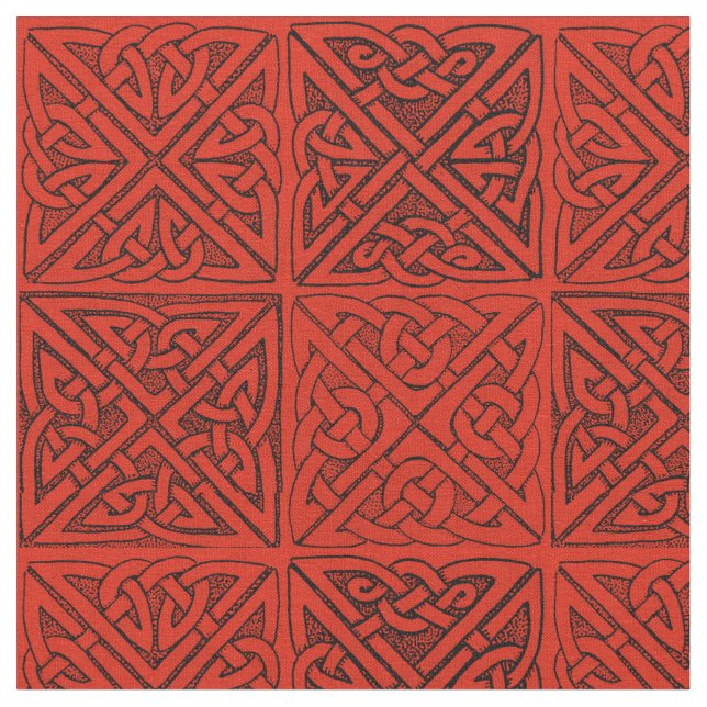 Celtic Knots in Red Fabric (Close Up)