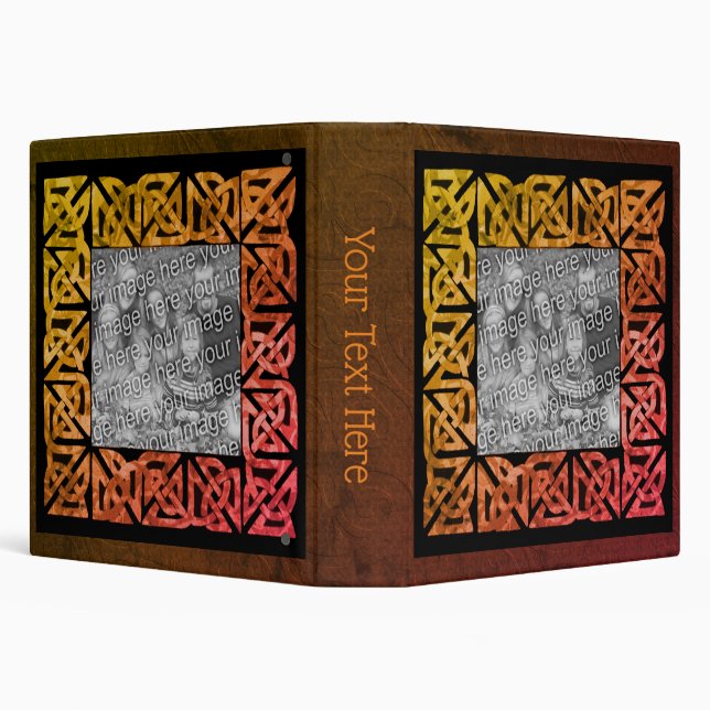 Celtic Knots Photo Frame Personalized 3 Ring Binder (Background)