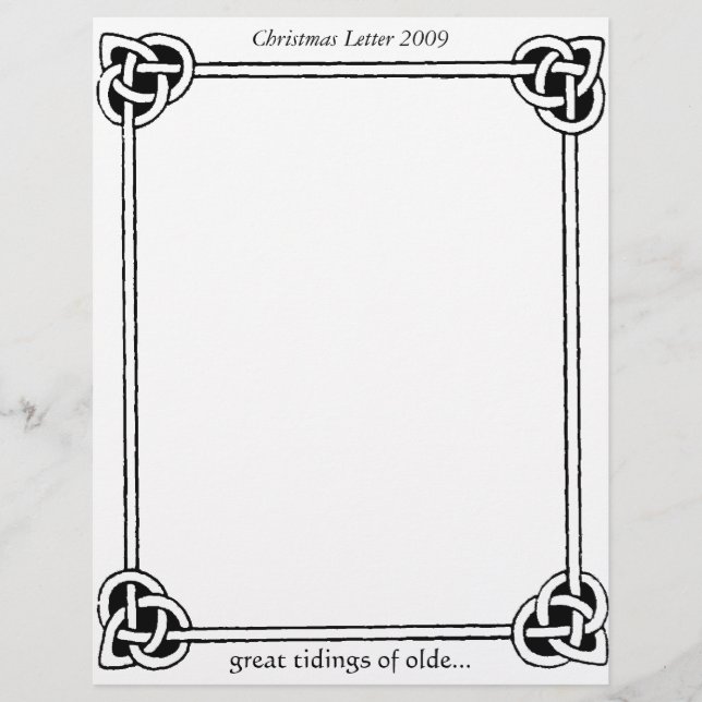 Celtic Knots Vintage Christmas Letter 2009 (Front)