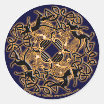 Celtic Knotwork Cat Stickers, Blue
