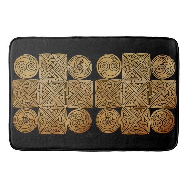 Celtic Knotwork Cross Bathroom Mat (Front)