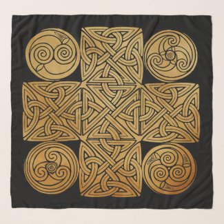 Celtic Knotwork Cross Chiffon Scarf