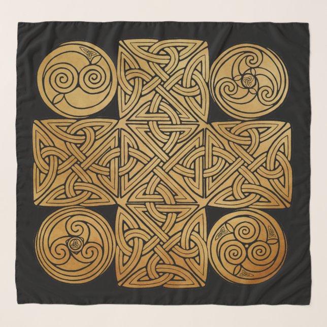 Celtic Knotwork Cross Chiffon Scarf (Front)