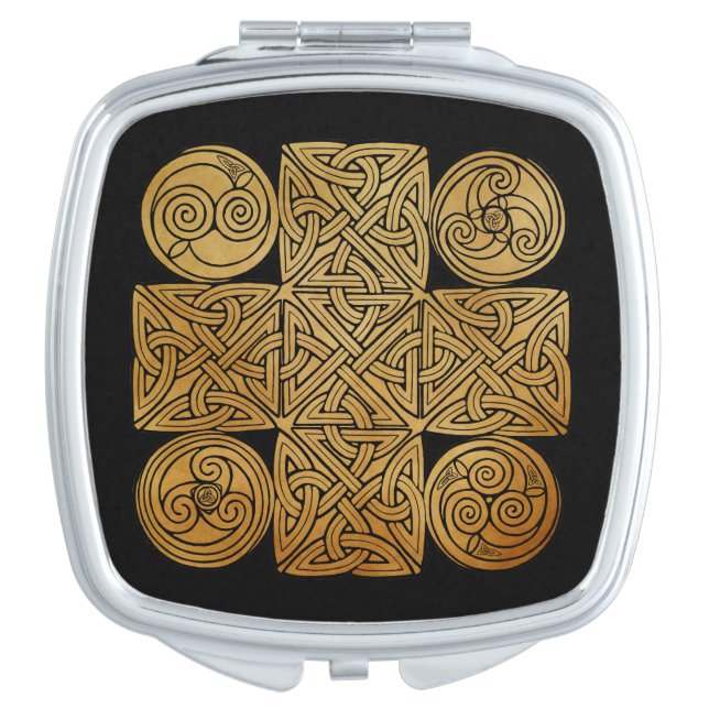 Celtic Knotwork Cross Compact Mirror (Front)