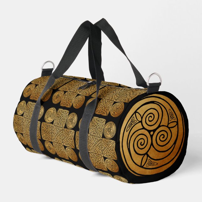 Celtic Knotwork Cross  Duffle Bag (Left Corner)