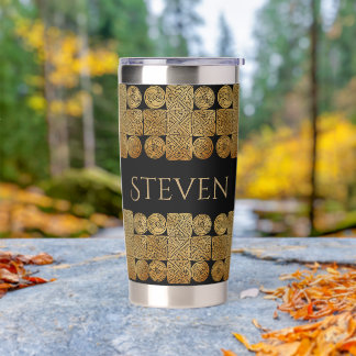 Celtic Knotwork Cross Personalized Insulated Tumbler