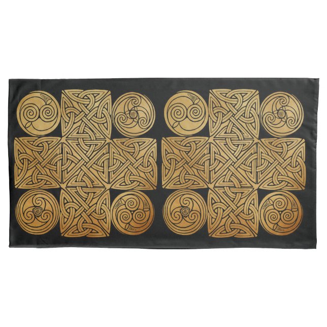 Celtic Knotwork Cross Pillow Case (Front-Left)