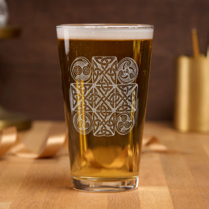 Celtic Knotwork Cross Pint Glass