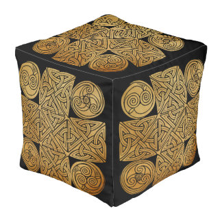 Celtic Knotwork Cross Pouf