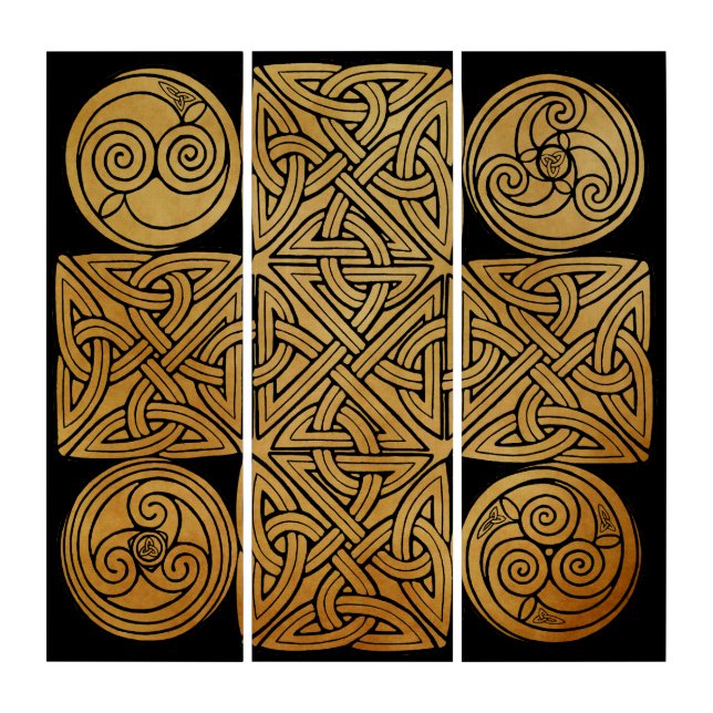 Celtic Knotwork Cross Triptych (Front)