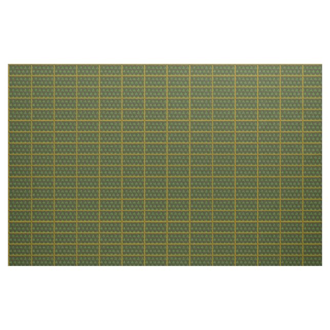 Celtic knotwork fabric in green and gold (Yard)