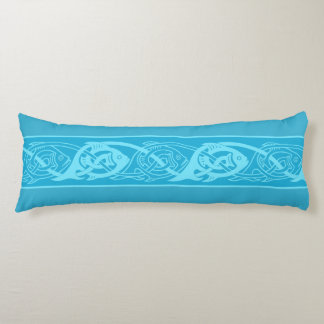Celtic Knotwork Fish in Blue Body Pillow