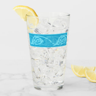 Celtic Knotwork Fish in Blue Glass