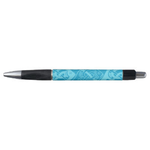 Celtic Knotwork Fish in Blue Pen
