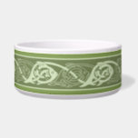 Celtic Knotwork Fish in Green Ceramic Pet Bowl<br><div class="desc">Celtic knot work intertwined fish design in shades of green.</div>