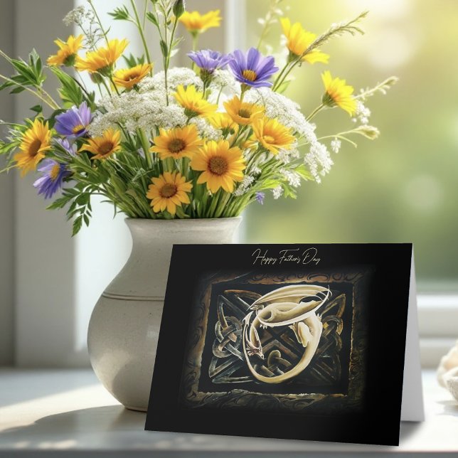 Celtic Knotwork Golden Dragon Father’s Day Card (Creator Uploaded)