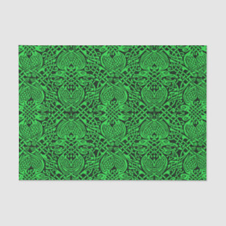 Celtic Knotwork in Green and Black Tissue Paper