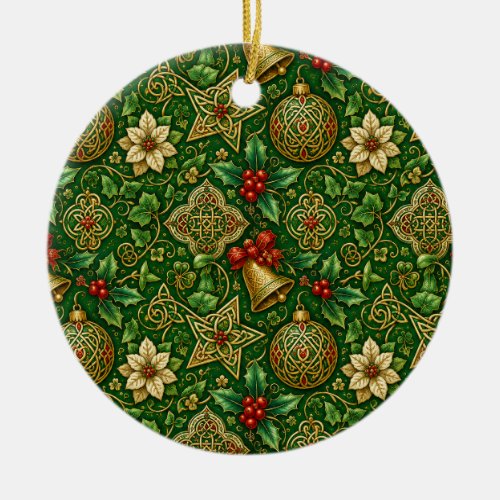 Celtic Knotwork Irish Christmas Ceramic Ornament