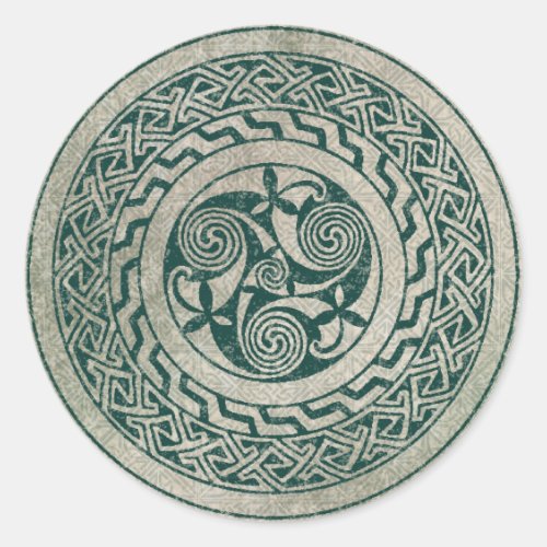 Celtic Knotwork Irish Medallion Pattern in Green