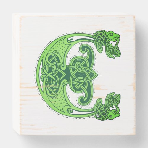 Celtic Knotwork Letter C Wooden Box Sign