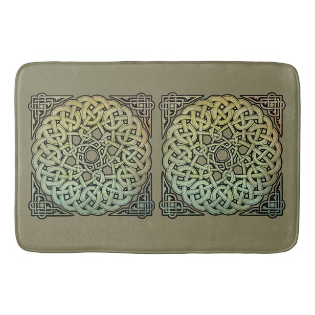 Celtic Knotwork Mandala Bathroom Mat (Front)