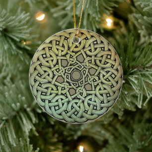 Celtic Knotwork Mandala Ceramic Ornament