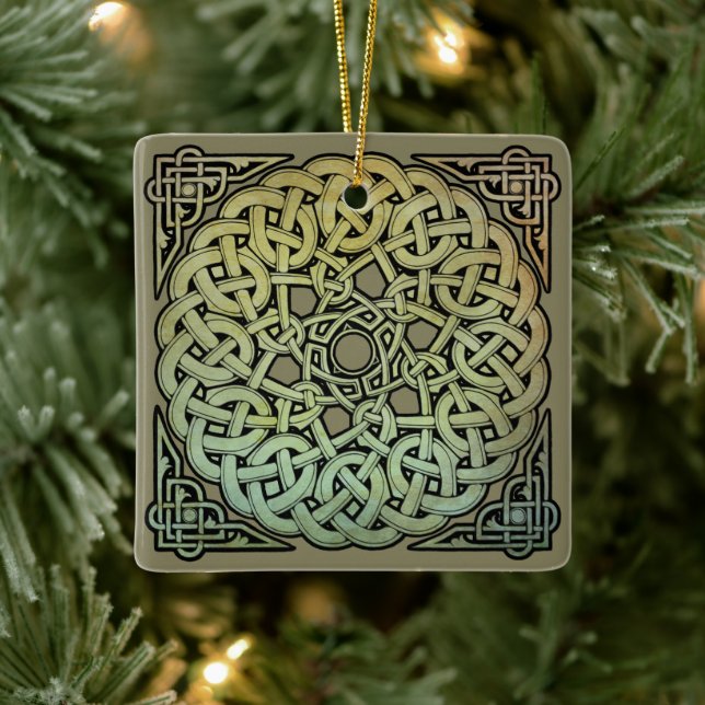 Celtic Knotwork Mandala Ceramic Ornament (Tree)