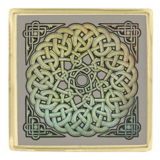 Celtic Knotwork Mandala Gold Finish Lapel Pin