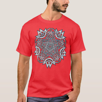 Celtic Knotwork Mandala Pentagram Color Outline T-Shirt