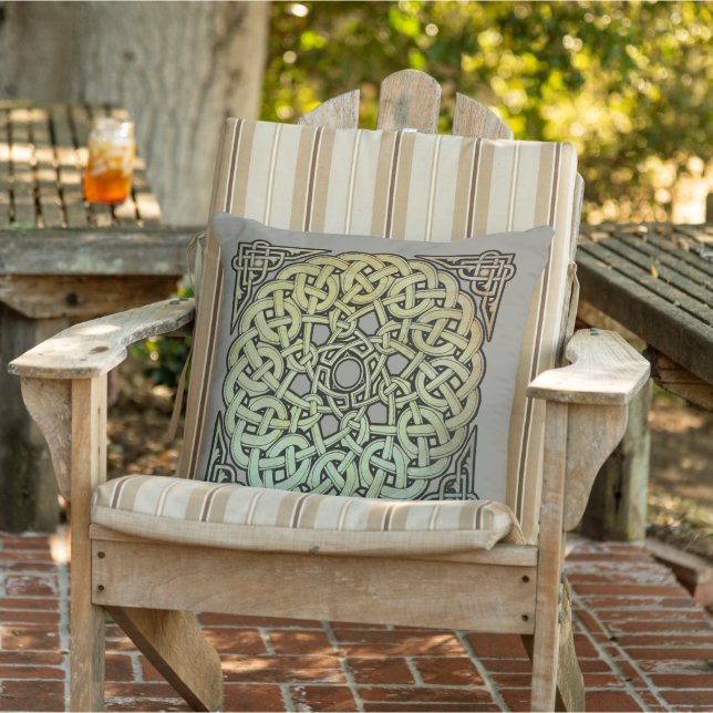Celtic Knotwork Mandala Throw Pillow (Chair)