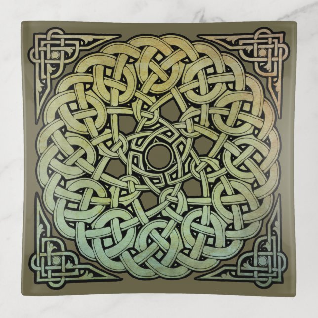 Celtic Knotwork Mandala Trinket Tray (Front)