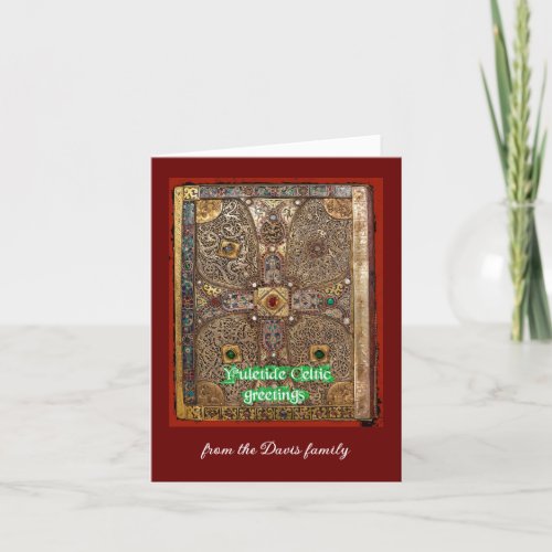 Celtic knotwork medieval book Yule Holiday Card