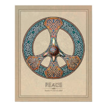 Celtic Knotwork Peace Sign poster (16x20")