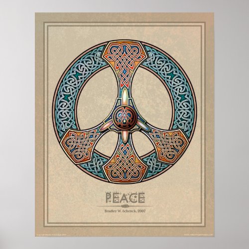 Celtic Knotwork Peace Sign poster (16x20